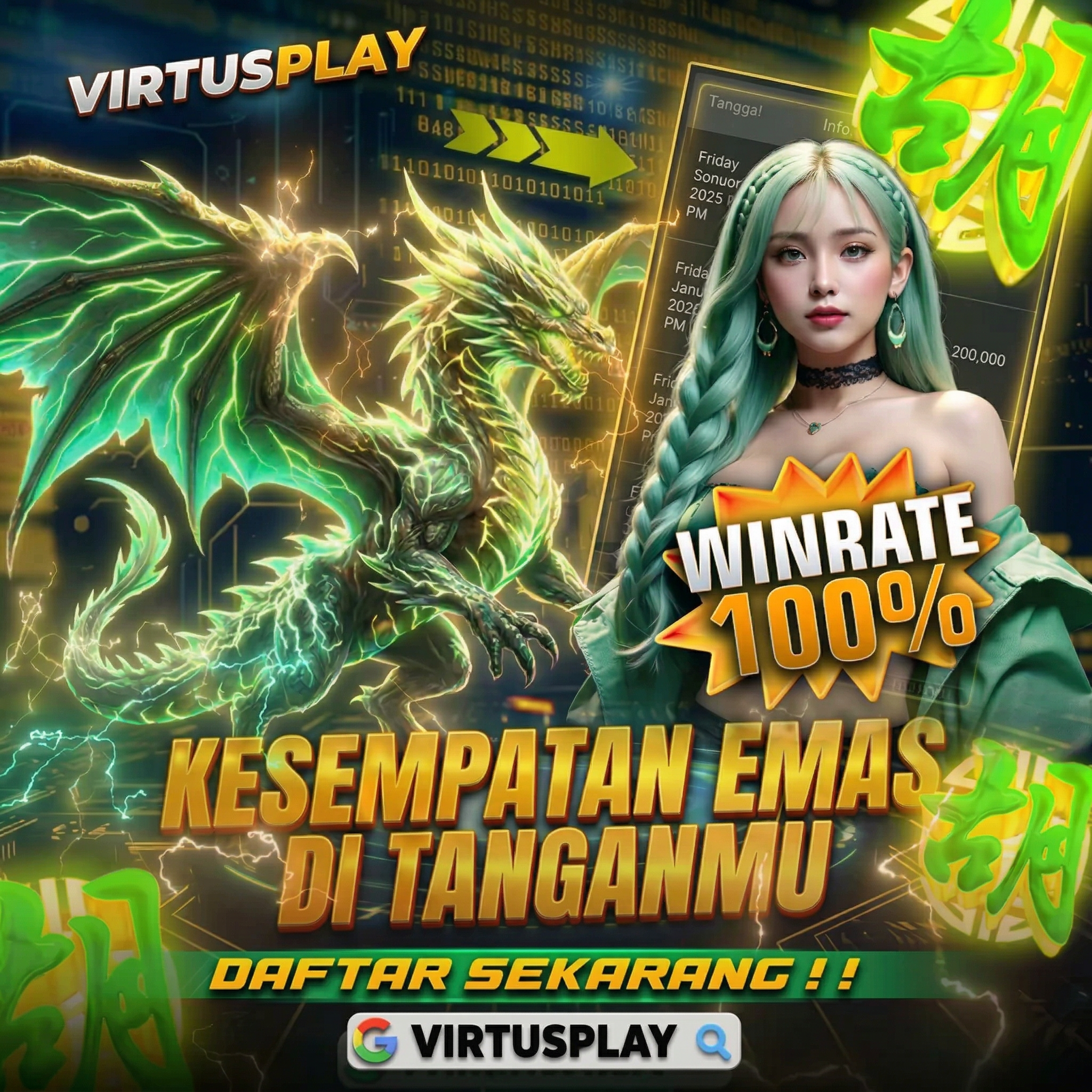 VIRTUSPLAY KESEMPATAN EMAS W1NR4T3 HINGGA SERATUS PERSEN